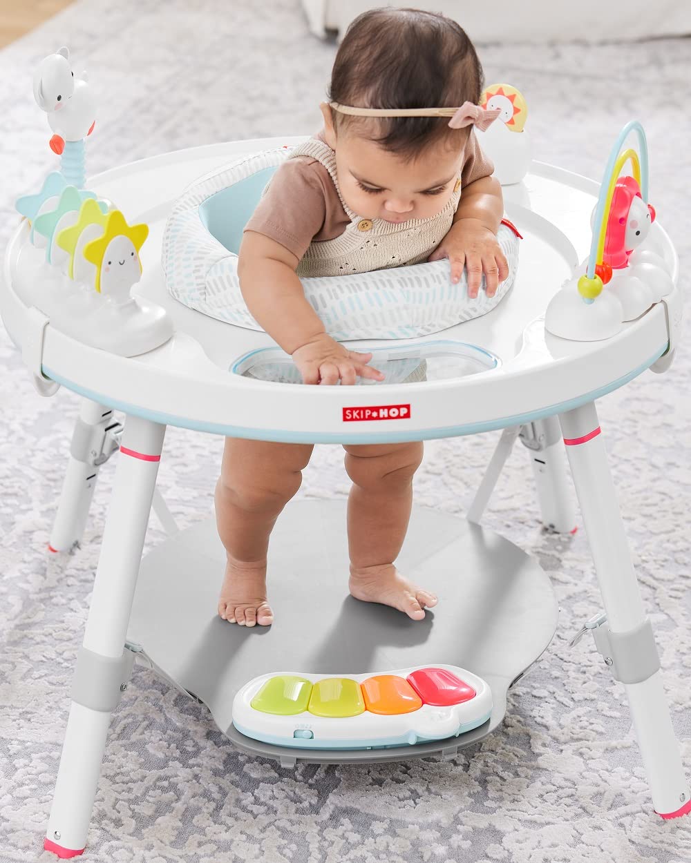 Skip Hop Baby Activity Center: Interactive Play Center with 3-Stage Grow-with-Me Functionality, 4mo+, Silver Lining Cloud