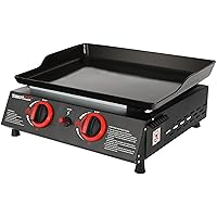 Royal Gourmet PD1203A 18-Inch Portable Countertop Griddle, 2-Burner Propane Gas Grill Griddle for Patio, Deck, Backyard, Tailgating, Camping, and Picnicking, Black
