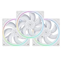 Thermalright TL-S12W CPU Fan 120mm Case Cooler Fan Comes with ARGB Lighting Effect,PC PWM Silent Computer Fan with 1500RPM Speed, CPU Cooling Fan White（3-Pack）