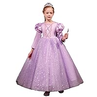 Halloween Rapunzel Princess Dresses,Girls' Cosplay mesh Tutu Skirts,Birthday Party Performance Dresses.