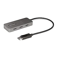 StarTech.com 3-Port MST Hub - DisplayPort to 3X HDMI, Triple 4K 60Hz Monitors, DP 1.4 Multi-Monitor Video Adapter, 1ft (30cm) Built-in Cable, USB Powered, Windows Only (MST14DP123HD)