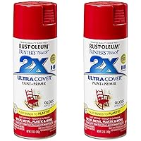 Rust-Oleum 249124 Painter's Touch 2X Ultra Cover Spray Paint, 12 oz, Gloss Apple Red (Pack of 2)