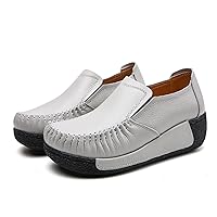 1.96 Inches Platform Loafers for Women Comfortable Slip On Lug Sole Business Loafer Shoes