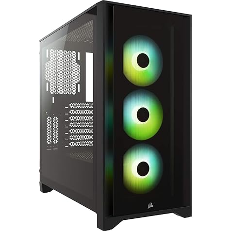 iCUE 4000X RGB Tempered Glass Mid-Tower ATX PC Case - 3X SP120 RGB Elite Fans - iCUE Lighting Node CORE Controller - High Airflow - Black