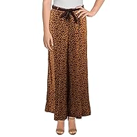 Free People Bennie Women's Belted Leopard Print Wide Leg Pants