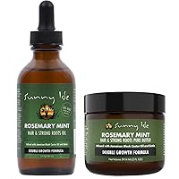 Sunny Isle Rosemary Mint Hair and Strong Roots Oil 3oz & Butter 2oz Bundle | With Biotin & Jamaican Black Castor Oil | Strengthen & Nourish Hair Follicles | Dry Scalp, Split Ends