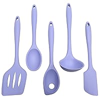 Chef Craft Premium Silicone Kitchen Tool and Utensil, 5 Piece Set, Pastel Blue