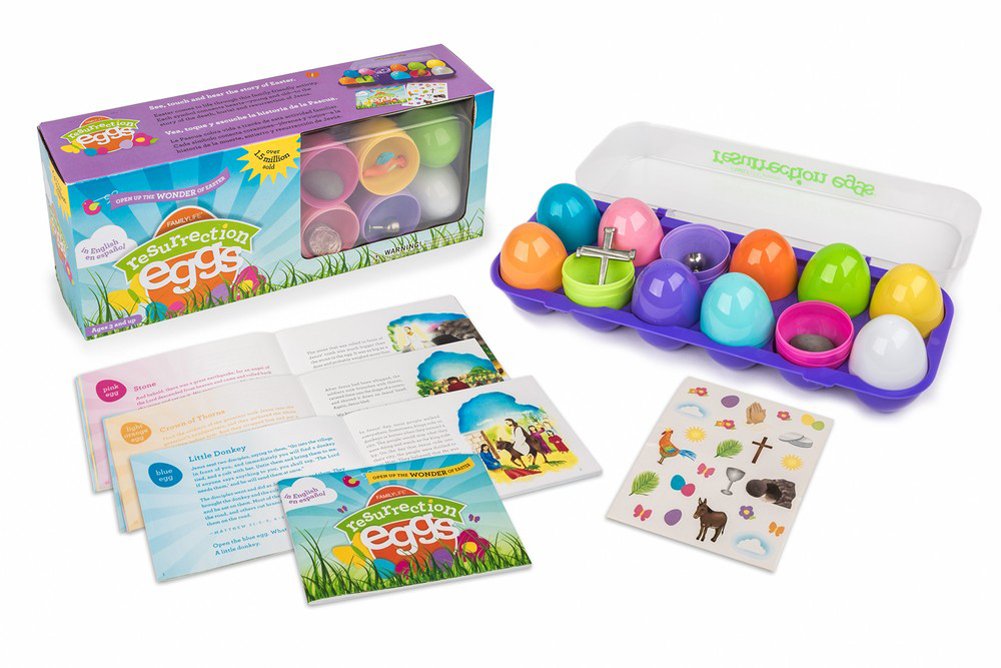 Family Life Resurrection Eggs — 12 Piece Easter Eggs Set with Booklet and Religious Figurines Inside — Tells The Story of Easter — Easter Eggs with Toys Inside — Eggs for Easter Egg Hun