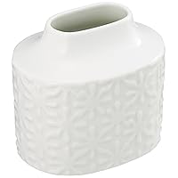 Hakusan Pottery Snow Flower Base (Large), White, Approx. 4.3 x 3.1 x 4.1 inches (11 x 8 x 10.5 cm), Hasami Ware Made in Japan