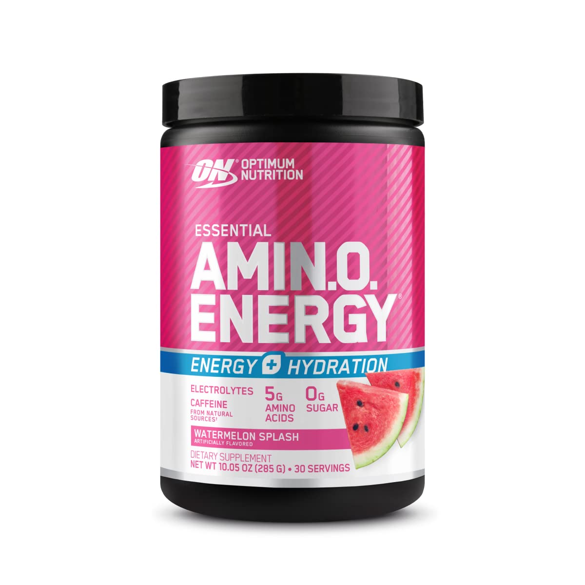 Optimum Nutrition Amino Energy Plus Electrolytes Energy Drink Powder, Caffeine for Pre-Workout Energy and Amino Acids/BCAAs for Post-Workout Recovery, Watermelon Splash, 10.5 Ounces (30 Servings)