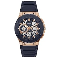 GUESS Men's 44mm Watch - Navy Strap Navy Dial Navy Case