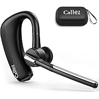Bluetooth Headset for iPhone Android Cell Phone, Bluetooth Earpiece V5.0 with CVC8.0 Dual Mic Noise Cancelling & Mute/Volume Buttons, Hands-Free Wireless Headset for Trucker Business Office