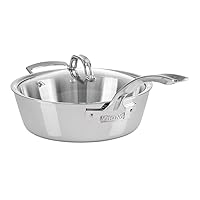 Viking Culinary Contemporary 3-Ply Stainless Steel Sauté Pan, 3.6 Quart, Includes Glass Lid, Dishwasher, Oven Safe, Works on All Cooktops including Induction