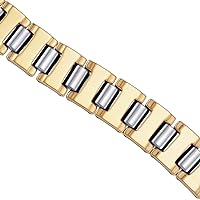 Tungsten Yellow Tone Polished Link Bracelet 16mm 8.5 Inch Jewelry for Women