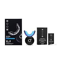 MOON Teeth Whitening Kit with LED Light with Extra Refill MOON Teeth Whitening Strips, 28 Treatments, 56 Count Bundle…