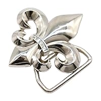 Men Women Silver Metal MINI Belt Buckle Casual Day Fashion Fleur De Lis Lily Flower z096