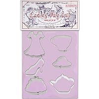 Ladies Day Out Cookie Cutter 6 Pc Set – Purse, Teapot, Teacup, Hat, Shoe, Dress Cookie Cutters Hand Made in the USA from Tin Plated Steel