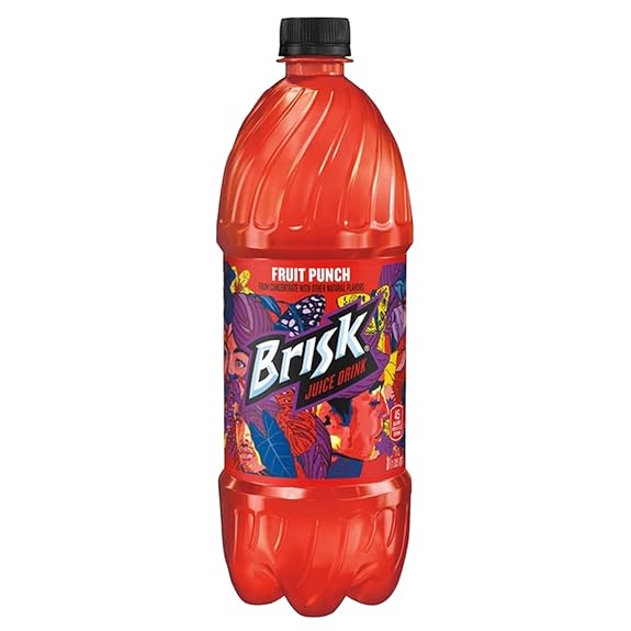 Brisk Fruit Punch Juice, 33.8 fl oz, 6 bottles