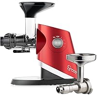 SANA Multi Use Masticating Slow Juicer & Cold Press Oil Extractor Supreme Set | Patented DC Motor | 4 Speeds, Food Grade Premium Accessories & Custom Recipe Book | 15 Year Warranty (Red)