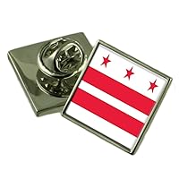 Washington City USA Flag Lapel Pin Engraved Box