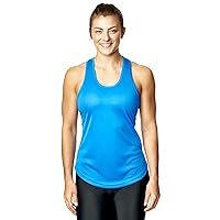 Women Racerback Fitness Yoga Active Sports Sleeveless Fitted Vest Tank Top Vest Dry Fit Workout Wear (Blue, 14)