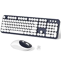 Wireless Keyboard and Mouse Combo, 104 Keys Full-Sized Typewriter Keyboards and 3 Adjustable DPI Mouse, 2.4 GHz USB Receiver Plug and Play, for Windows 7 8 10, PC, Laptop, Desktop (Black)