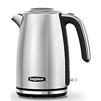 Electric Kettle Stainless Steel 1.7L - 1500W Quick Boil, Retro Style, Auto Shut-Off, Boil Dry Protection with Filter & Water Gauge - Perfect for Tea, Hot Water