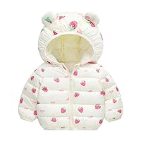 Toddler Baby Boy Girls Clothes Zipper Waterproof Hood Jacket Outwear Cartoon Print Soft Jacket Lightweight Coat