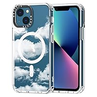 MOSNOVO Compatible with Magsafe Designed for iPhone 14 / iPhone 13 Case, [Buffertech 6.6 ft Drop Impact] Shockproof TPU Protective Bumper with Hard Back Cloud Phone Case - Clear