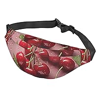 Fanny Pack For Men Women Casual Belt Bag Waterproof Waist Bag Lovely Sweet Red Cherry Running Waist Pack For Travel Sports