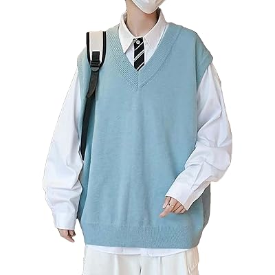 2021 Men's Solid Color Sleeveless Pullover Wool Sweater Vest Loose Knitting  Korean Clothes Sweaters Clothing Coats Size M-XL - AliExpress