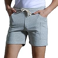 Men's 3 Inches Comfort Contton Shorts Running Shorts 2024 Fashion Solid Lightweight Athletic Workout Shorts Sweatpant