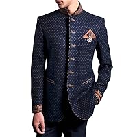 Mens Dark Navy 4 Pc Jodhpuri Suit Bridegroom TX04125