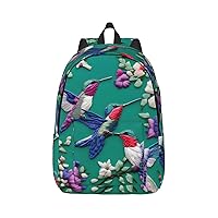 Flower Hummingbirds Embroidery Large Capacity Backpack, Men'S And Women'S Fashionable Travel Backpack, Leisure Work Bag,