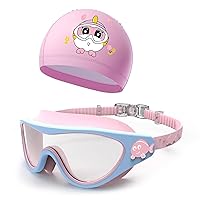 Kids Swim Goggles for Age 3-15 Boys Girls, 2 Pack Kids Goggles for Swimming with Fish Decoration Multi-Color,No Leaking