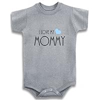 Baby Tee Time Gray Crew Neck Baby Boys' Heart I Love My Mommy One Piece
