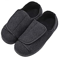 MEJORMEN Womens Diabetic Edema Slippers with Adjustable Closures Wide Width House Diabetes Strap Footwear Comfortable Orthopedic Shoes Easy On Off for Elderly Wide Swollen Feet Arthritis