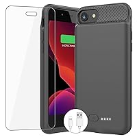 Charging Case for iPhone 8/7/6s/6/SE (2022/2020) - Slim 6000mAh Battery Case with 360°Protection and Rechargeable Extended Battery Charger for 4.7-inch iPhone8/7/6S/6/SE(3rd & 2nd Generation)