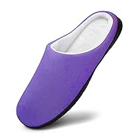 Purple Women Cotton Slippers Warm Plush House Shoes Non-Slip Sole For Indoor Outdoor