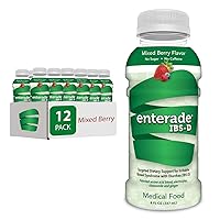 enterade IBS-D Beverage for IBS Relief of Symptoms from Irritable Bowel Syndrome with Diarrhea (IBS-D), Mixed Berry (12 Bottles, 8oz Each)