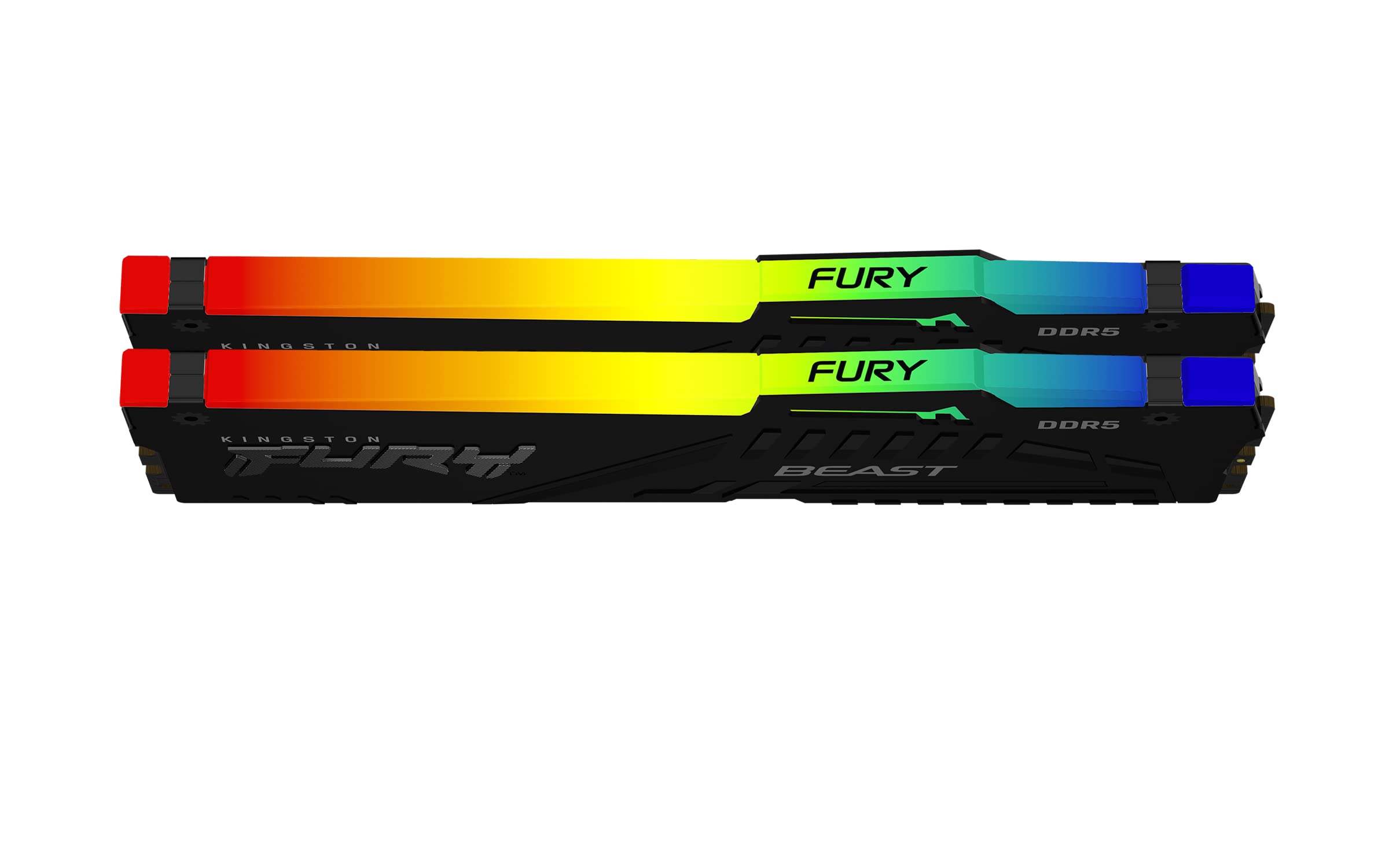 Kingston Technology Kingston Fury Beast RGB 16GB 5200MT/s DDR5 CL40 DIMM Desktop Memory (Kit of 2) | Intel XMP 3.0 | Infrared Sync Technology | Overclocking Stability | KF552C40BBAK2-16