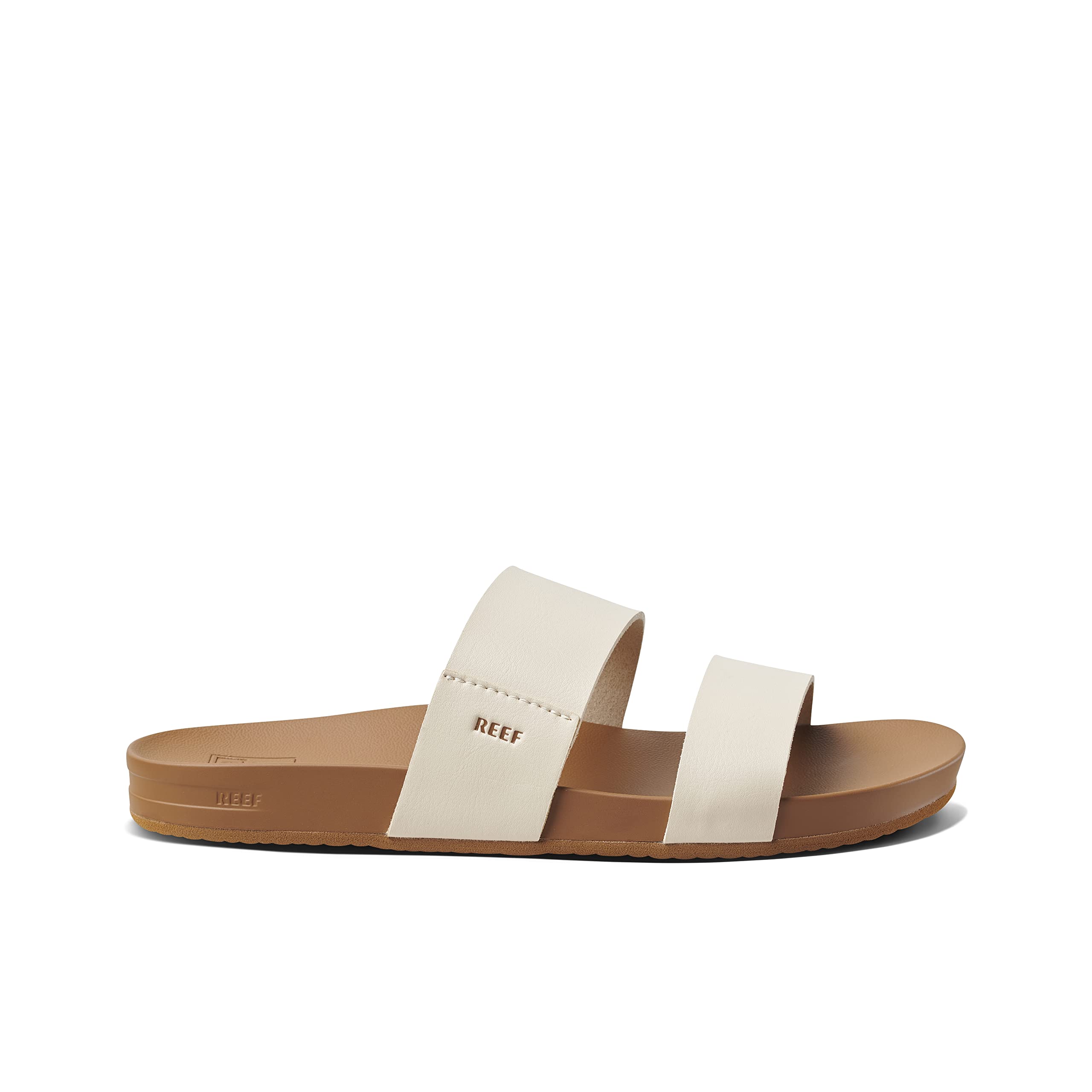 Reef Womens Sandals Vista | Vegan Leather Slides for Women With Cushion Bounce Footbed