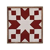 Mango Wood and MDF Framed Cotton Patchwork Fabric Wall Décor, 21