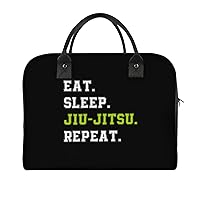 Eat Sleep Jiu-Jitsu Repeat Large Crossbody Bag Laptop Bags Shoulder Handbags Tote with Strap for Travel Office