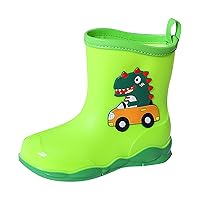 Kids Cartoon Dinosaur Printed Rain Shoes Shoes Outdoor Slip Boots Non Slip Rain PVC Children's Rain Boots Toddler Size 8