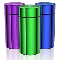 Portable Aluminum Storage Jar 3-Pack,Airtight Smell Proof Container, Metal Waterproof Small Bottle Multipurpose Container for Coffee & Teas, (Purple+Green+Blue)