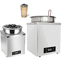 Automatic Pot, Stainless Steel Commercial Cooker 7L Touchscreen Pearl Tapioca Cooker Milk Tea Cooker for Cooking Taro Ball Sago, Three-Dimensional Circulation Heatin