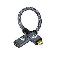 Twozoh Micro HDMI Male to Female Cable Adapter, Micro HDMI Male to Micro HDMI Female Cable, Micro HDMI Type D Male to Female Cable Support 3D/4K 1080p (20CM/0.6FT)