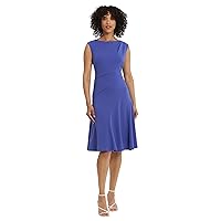 Maggy London Women's Sleeveless Fit and Flare with Pleat Tuck and Seaming Details Work Career Event Guest of