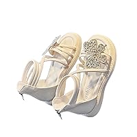 Youecci Girls Sandals Open Toe Kids Summer Strap Flats Toddler Gladiator Strappy Sandals with Zipper Butterfly Glitter Cute Princess Shoes